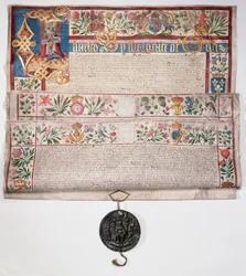 Ms 6430 Die Uhrmacher-Charta, verliehen von König Karl I. am 22. August 1631